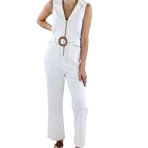 Show Me Your Mumu White Denim Jacksonville Jumpsuit